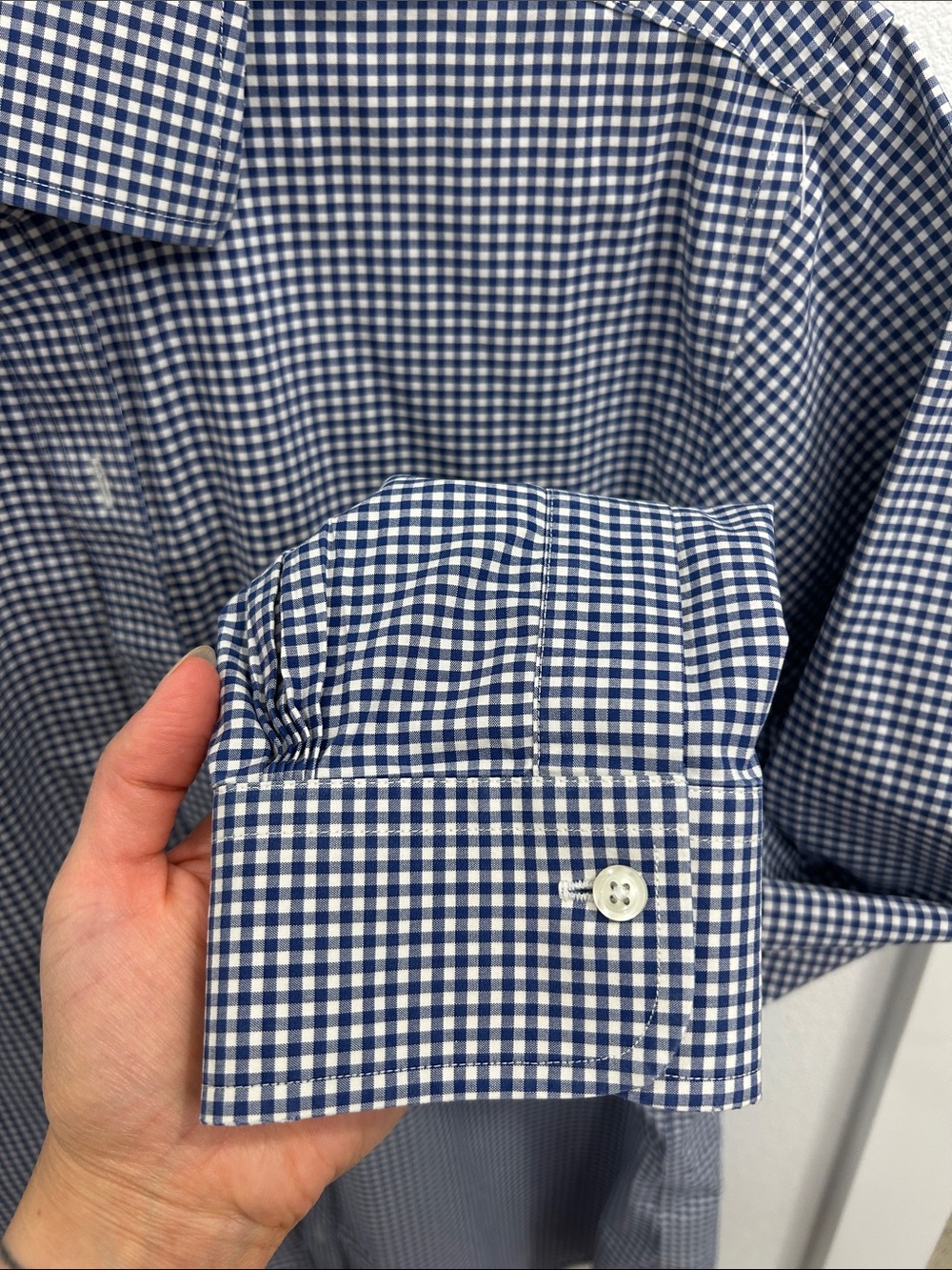 Brooks Brothers Men's Blue Gingham Button-Up Shirt - Picture 6 of 6